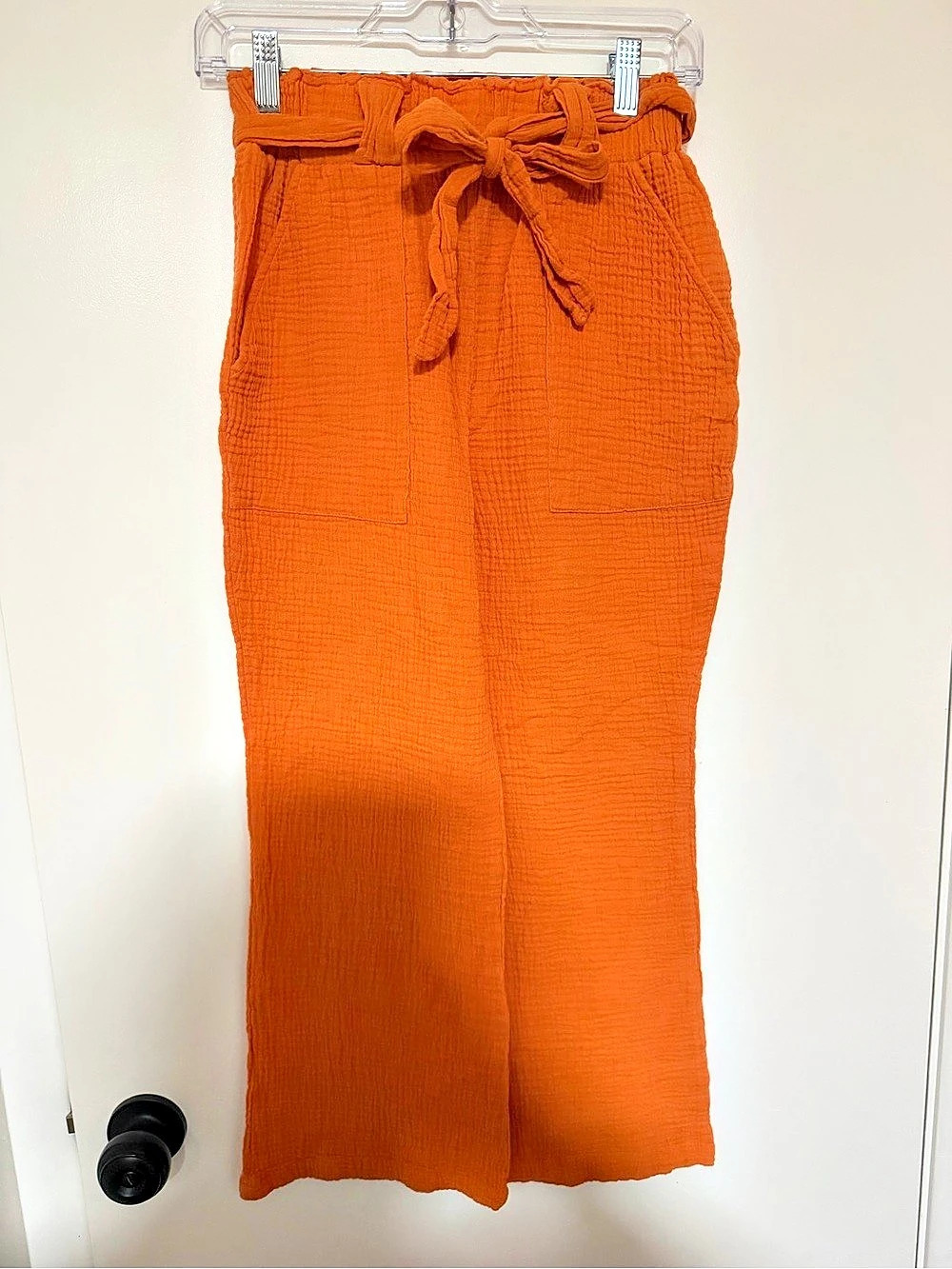 Sincerely Jules Wide Leg Gauze Pants in Orange Size M Like New
